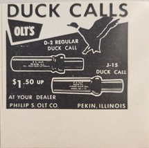 1956 Print Ad Olt&#39;s Duck Calls 2 Models Shown Philip Olt Pekin,Illinois - £5.66 GBP