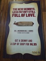 Potbelly Sandwich Works 2000s New Skinnies Promotional Sign 22&quot; X 37 1/4&quot; - $698.03 CAD