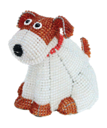Haitian Beaded Dog Lamp Sculpture - Artisan Wire &amp; Bead Art. - $68.95