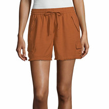 a.n.a. Women&#39;s Mid Rise Pull On Short Size 1X Roast Pecan Stretch Waist - £16.74 GBP