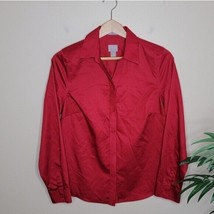 Chico&#39;s | Red Button Down Shirt, Chico&#39;s size 0 or XS - £19.45 GBP