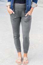 Gray High Waist Pleated Pocket Leggings - $12.23