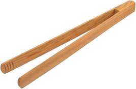 Premium, Cherry Wood Wooden Tong, 12” Long Easy Grip Toaster Wooden Tongs, Bread - £9.64 GBP