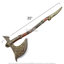 35” Upgraded Leviathan Gold War Axe Foam Kratos Video Game Fantasy Cospl... - £23.35 GBP