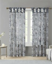Madison Park Simone 50&quot; x 84&quot; Printed Floral Twist Top Sheer Curtain Panel - £22.91 GBP