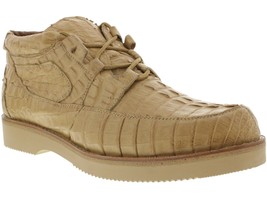 Mens Beige Sand Full Genuine Crocodile Alligator Skin Western Style Shoes - £157.31 GBP
