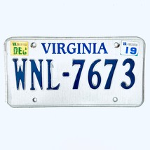 2019 United States Virginia Base Passenger License Plate WNL-7673 - £13.18 GBP