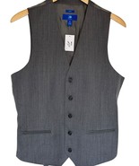 Egara Vest Mens Size M Gray Wool Slim Fit Button Front Waistcoat Homecom... - $450.50 MXN