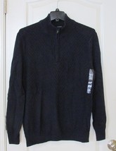 CK Calvin Klein 1/4 Zip Mock Neck  Cotton Sweater Navy Armada Mens Sz XL... - $24.92