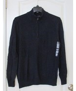 CK Calvin Klein 1/4 Zip Mock Neck  Cotton Sweater Navy Armada Mens Sz XL... - $467.77 MXN