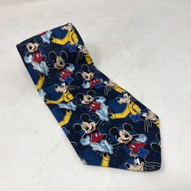 VTG Mickey Unlimited Mickey Mouse Goofy High Five Blue Tie Disney Teamwork  - £22.31 GBP