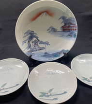 Vintage Kutani Four 7” &amp;  One 10” Hand Painted Made in Japan Plates Set ... - £23.86 GBP