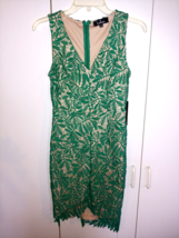 Lulus Ladies Sleeveless Green Crocheted Pencil Dress Beige LINED-S-NWT-CUTE - £17.68 GBP