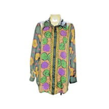 TESS Women’s Floral Design Long Sleeve W/ Collar Blouse 100% Polyester Size M - £10.32 GBP
