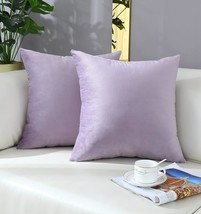 Comfy Lavender Throw Pillow Covers Decorative Square Solid Thick, 18 X 18 Inch - £29.16 GBP