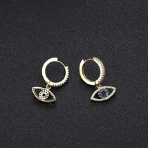 SIPENGJEL Fashion Blue Crystal Turkey Dangle Earrings For Women Gold Plated Hoop - £10.38 GBP