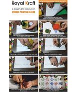 Royal Kraft Wooden Stamps for Block Printing on Saree Border Textile Clay  - $23.72