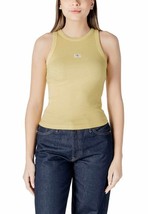 Calvin Klein Jeans Women Top Yellow Designer Blouse Elegant Chic Fashion... - $929.88 MXN