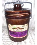 Vintage Swiss Colony Small Brown Glazed Stoneware Cheese Crock Wire Bale... - $14.85