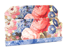 Vintage Hallmark Letter Stationery Holder Bills Coupons Organizer Floral - $9.89