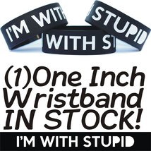 I&#39;m With Stupid Wristband Funny Bracelet Joke t-Shirt Inspired Design Brand New - £4.69 GBP