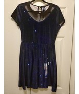 Hot Topic BBC Doctor Who Velvet Galaxy Peter Pan Collar Skater Dress NEW... - $59.37