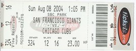 2004 Chicago Cubs @ San Francisco Giants Full Unused ticket August 8th - £7.63 GBP