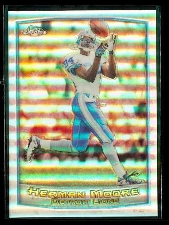1999 Herman Moore Topps Chrome Refractor #91 Detroit Lions Football - $9.89
