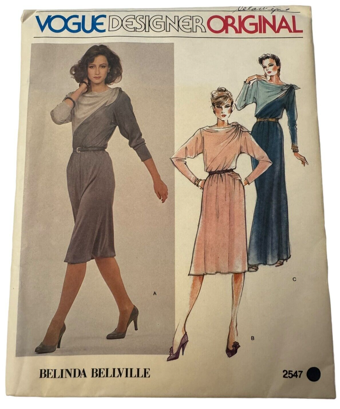 Vogue Designer Original Sewing Pattern 2547 Dress Belinda Bellville Sz 10 Uncut - £7.85 GBP