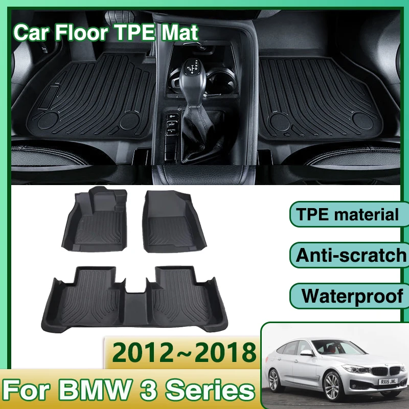 Car Rear Floor Mats For BMW 3 Series F34 2012~2018 2015 TPE Waterproof Leather - $306.79