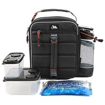 Expandable Lunch Bag with 4 piece Food container Set , water Bottle &amp; Ic... - £23.98 GBP
