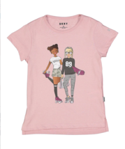 DKNY Girls&#39; Little Short Sleeve Zephyr Roller Tee Size 4 - £6.22 GBP