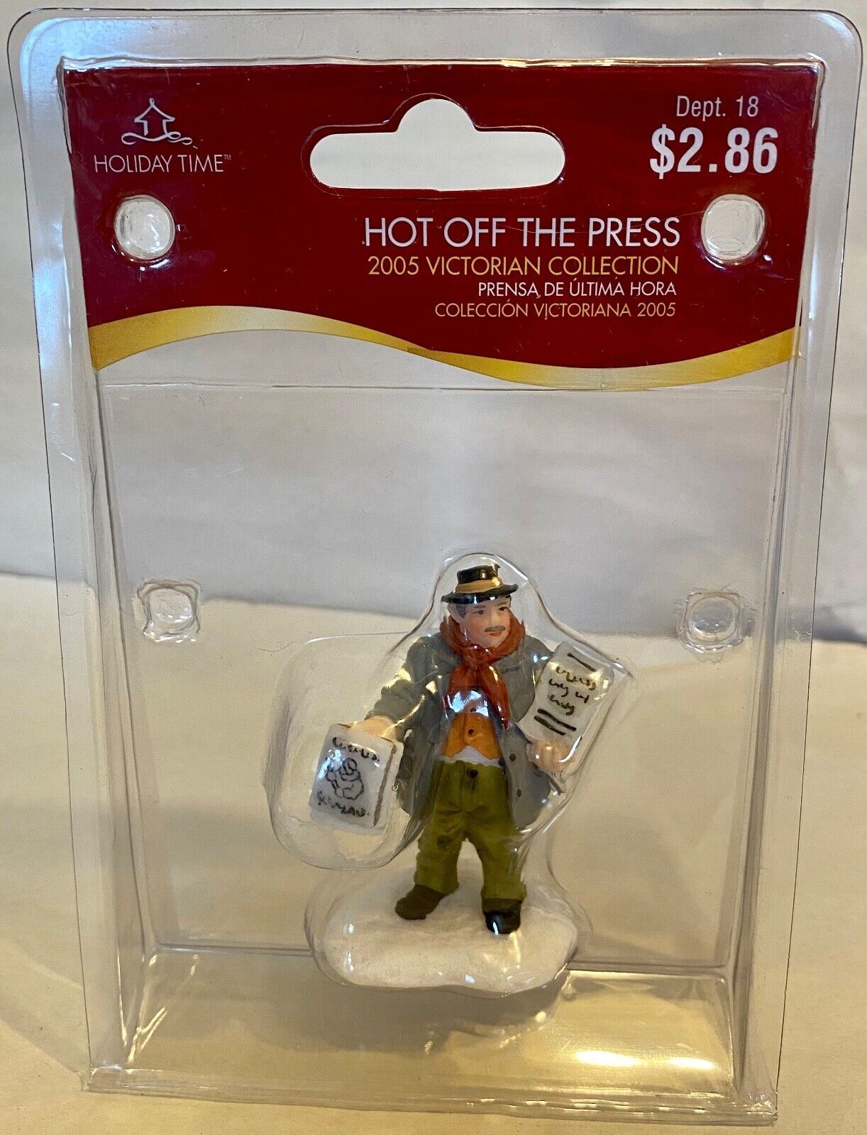 Holiday Time 2005 HOT OFF THE PRESS Victorian Christmas Village Figurine In Pkg - $9.94