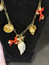 BRAND NEW Kate Spade New York Reef Treasure Charm Necklace Coral Shell Conch - £132.94 GBP