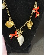 BRAND NEW Kate Spade New York Reef Treasure Charm Necklace Coral Shell C... - £130.50 GBP