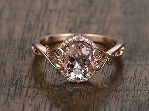 2Ct Oval Cut Lab Created Moissanite14K Rose Gold Plated Women's Wedding Ring  - $299.99