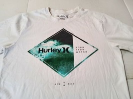 Hurley Born From Water White T Shirt Mens Medium Anchor Graphic Print MCM XCIX  - £13.06 GBP