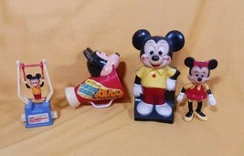 Vintage Walt Disney Mickey Mouse Lot Mickey Bank, Tricky Trapeze, Kazoo, Minnie - £47.60 GBP