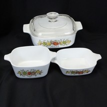 Vintage Corning Ware L’Echalote Spice O’ Life Casserole W/ Lid 1qt &amp; 2 3... - $29.39