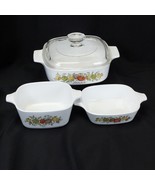 Vintage Corning Ware L’Echalote Spice O’ Life Casserole W/ Lid 1qt &amp; 2 3... - $29.39