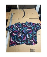 Cherry Hill Black Floral M Shirt, Short Sleeve Fall Fringe Top, Leaves P... - €8,59 EUR