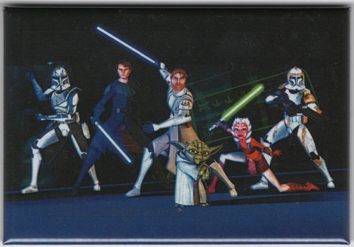 Star Wars Clone Wars Jedis and CloneTroopers 2 x 3 Magnet 2008 NEW UNUSED - $4.99