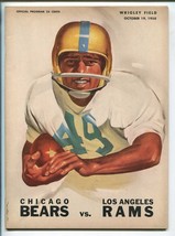 Chicago Bears Vs Los Angeles Rams Nfl Football Program 10/19/1958-vf - £92.26 GBP