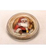 Clear Glass Dome Picture Frame Paperweight, Victorian Era, Santa Art, Be... - £19.20 GBP