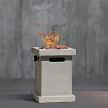 Portable Tabletop Fireplace Propane Gas Fire Pit, Concrete Outdoor Smokeless Fir - £127.33 GBP