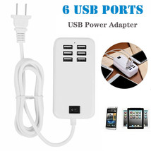 Multi 6 Port Usb Desktop Travel Charger Fast Charging Station Wall Power Adapter - £15.97 GBP