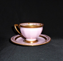 Ambrosius Lamm Dresden Demitasse Cup and Saucer Antique Hand Painted Gol... - $594.00