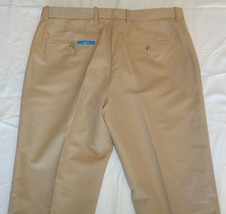 Perry Ellis Size 33W 30L SLIM FIT Khaki Linen Blend New Mens Flat Front ... - $79.20