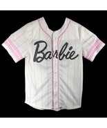 Barbie White Softball Jersey Womens Small With Pink Stripes Baseball Shi... - $827.62 MXN