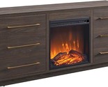 Greer Rectangular Tv Stand With Log Fireplace For Tv&#39;S Up To 65&quot; In Alde... - $550.99